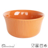 14cm Orange Ceramic Rice Bowl with Glazing