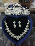 Cheap Bridal Wedding Accessories Air Set Necklace Crown Earring