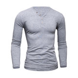 Men's Long Sleeve T-Shirts with Button Closure