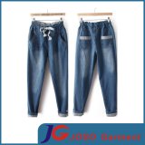 Women Clothing Elasticated Jeans Cotton Trousers (JC1386)