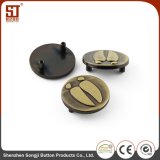 Brass Push Metal Round Crest Button for Jeans