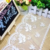 Factory Stock Wholesale 17cm Width Embroidery Nylon Lace Polyester Embroidery Trimming Fancy Mesh Lace for Garments Accessory & Home Textile & Curtain (BS1070)