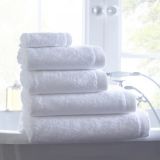 Premium 5piece White Cotton Plain White Hotel Bath Towel Set