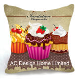 Delicious Square Party Cup Cake Design Decor Fabric Cushion W/Filling