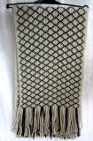 Fashion Jacquard Knitted Scarf of Diamond Pattern with Tassel (Hjs36)