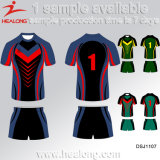 Healong Polyester Fully Sublimated Mockup Design of Rugby Jersey