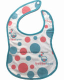 Factory OEM Produce Custom Cotton Jersey Blue Dotted Printed Soft Baby Apron Bib