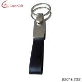 Hot Sale Promotion Gift Leather Metal Ring Keychain for Customzied