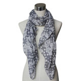 Lady Fashion Cotton/Linen Voile Knitted Printed Scarf (YKY4072)