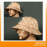 Blank Beige and Cheked Material Crusher Vintage Bucket Cap