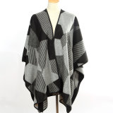 Lady Fashion Geometry Pattern Acrylic Knitted Winter Long Shawl (YKY4507)