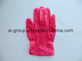 Red Disposable Power Free Vinyl Gloves for Food Service