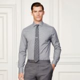 Tailor Made Grey Color Men's Slim Fit Business Non-Iron Shirt