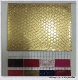 Fashion Pattern Gold Color PU Faux Leather