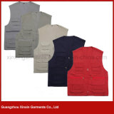 Guangzhou Factory Wholesale Cheap Cotton Polyester Stock Working Vest Sleeveless Jacket (W94)