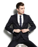 High Quality Classic Style Slim Black Suit