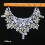 35*28cm Flower Embroidery Neckline Costume Decor Sewing Applique Craft Collar Lace Trim Water Soluble Hme929