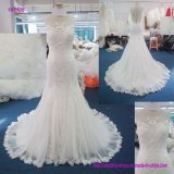 Wholesale Lace Bodice Sleeveless Sheath Wedding Dress with Lace Edge of The Skirt