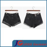 Women Sexy Black Denim Jean Shorts (JC6078)