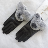 Four Color Womens Winter Touchscreen PU Leather Gloves