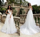 Sleeveless Bridal Gowns Lace Tulle Custom Stock Wedding Dress Lb1857