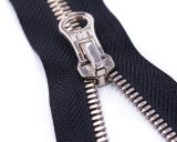Metal Zipper with Thumb Puller/Shiny-Silver Teeth/Top Quality