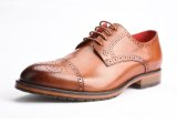 Black Leather Lace up Brogue Men Business Formal Leather Casual Shoes
