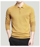 Custom 2017 Mens Polo Sweaters Simple Style Cotton Knitted Long Sleeve Big Size 3XL 4XL Spring Autumn Shirts