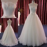 Strapless Satin Lace Bridal Gown Wedding Dress Made in China
