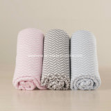 100% Cotton Knitted Reversible Soft Baby Blanket