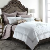 Luxury Top Quality Cotton White Embroidery Hotel Wedding Bedding Set