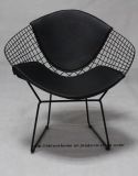 Morden Dining Kd Black Back PU Cushion Wire Diamond Chair