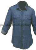 Ladies' 100% Cotton Denim Long Sleeve Shirt WH1009