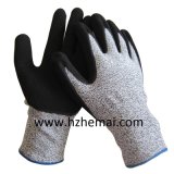 Sandy Nitrile Coating Gloves Anti Cut Level 5 Work Glove China