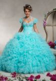 Ruffled Tulle Beading Quinceanera Gowns Ball Dresses (QG013)