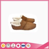 Brown Micro Suede with Faux Fur Suede Shoes Slippers