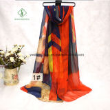 Long Printed Beach Shawl Lady Fashion Silk Scarf