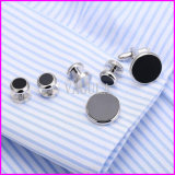 VAGULA New AAA Quality Silver Onyx Gown 6PCS Set Collar Studs 265