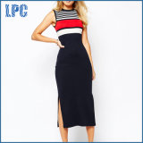 Maxi Bodycon Sexy Slim Fit Girl's L Dress with Stripe From China