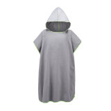 Solid Color Microfiber Suede Poncho Changing Robe Hooded Towel