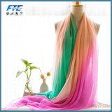 Long Gradient Chiffon Scarf for Spring Summer