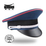 Customized Navy Second Lieutenant Headwear with Red Piping and Silver Strap