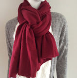 Lady Fashion Burgundy Cashmere Knitted Scarf (YKY4387-4)
