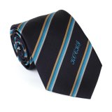 New Classic Striped Men's Custom Logo Silk Tie