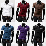 2017 Men Fashion Checked Collar Neck Polo T-Shirt with Pocket