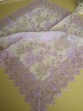 St16-22 Pink Color Lace Fabric Tablecloth