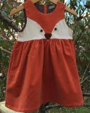 Bump Color Pure Cotton Fox Princess Dress for Children Clothes