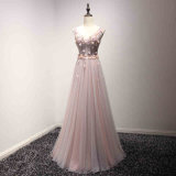 Elegant Sequin Beading Applique A Line Evening Dress