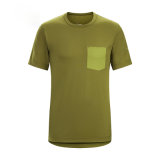 Breathable Short Sleeve Polyester Plain Fitness Sports Pocket Men T Shirt
