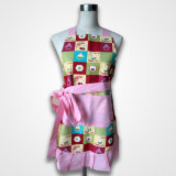 Colorful Printed Home Kitchen Apron 100% Cotton Apron with Stringyselvedge